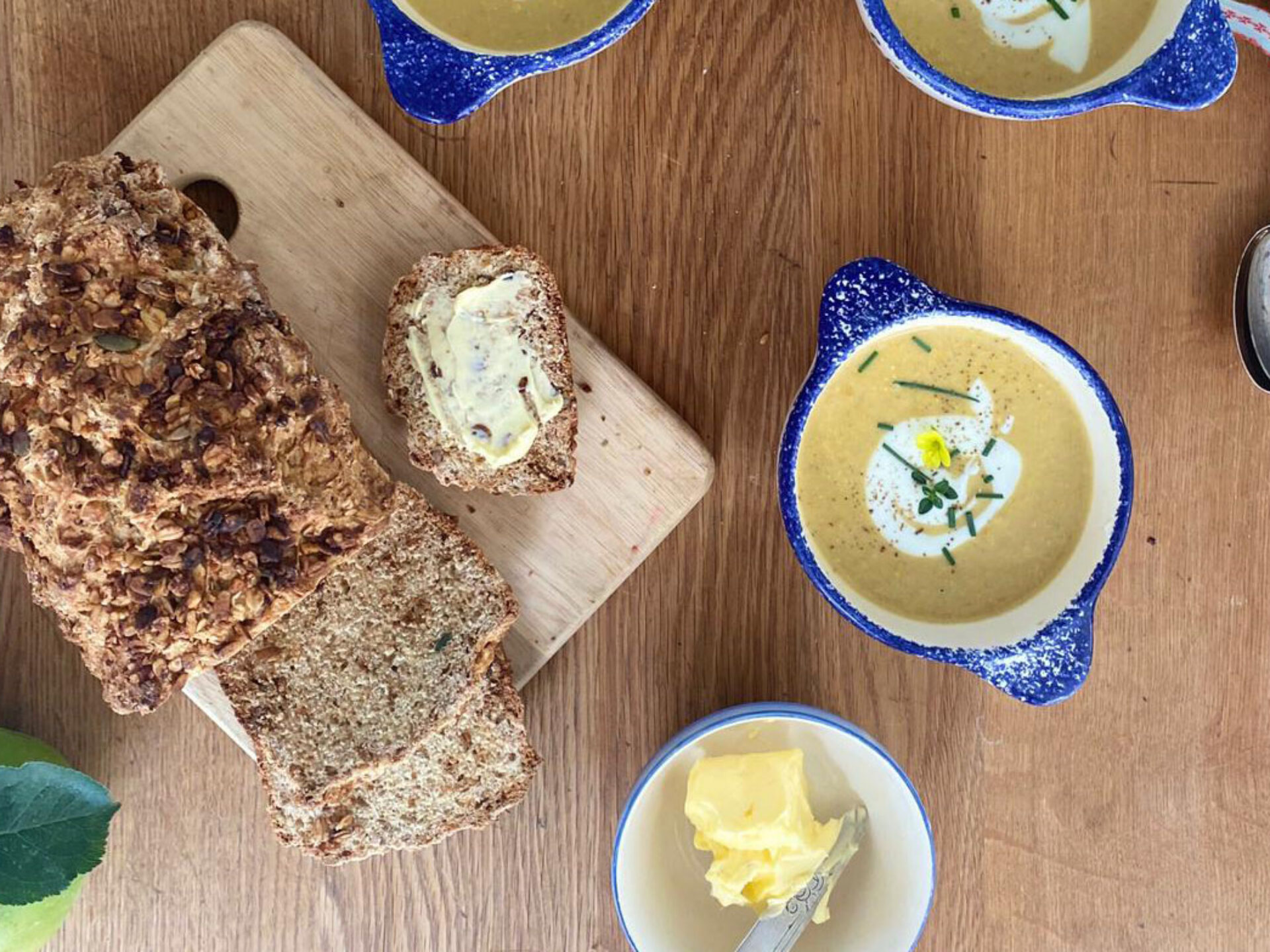 Corn Soup and Granola Bread2